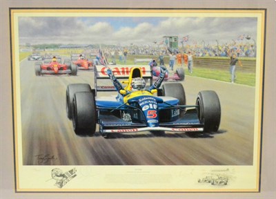 Lot 2025 - After Tony Smith ";Victory";, showing Nigel Mansell winning the 1982 Grand Prix at Silverstone...