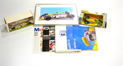 Lot 2031 - A Collection of Mobil and Automobilia to include a model car of the 1986 Formula 1...