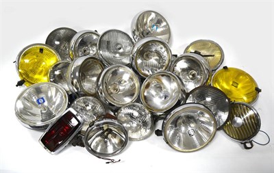 Lot 2013 - A Collection of Driving Lamps and Accessories, from the 1950-70s, to include: six Cibie Oscar...