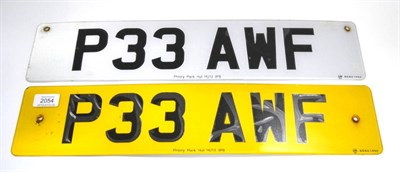 Lot 2054 - Cherished Registration Number P33 AWF, with retention certificate  Buyer's premium of 10%...