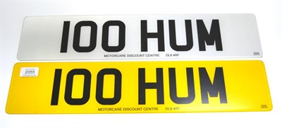Lot 2055 - Cherished Registration Number: 100 HUM, with retention certificate  Buyer's premium of 10%...