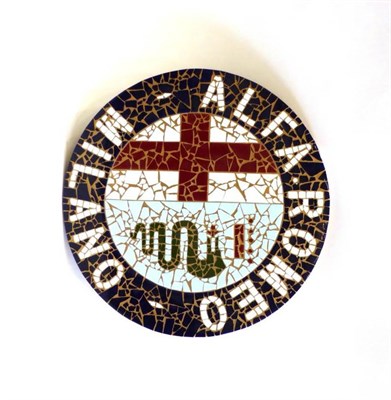 Lot 2003 - An Alfa Romeo Mosaic Circular Plaque of Recent Date, diameter 51cm  Buyer's premium of 20%...