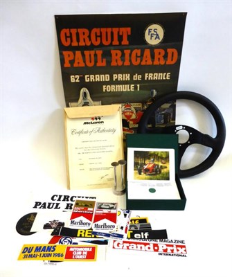Lot 2011 - A 1970's Racing Car Poster Circuit Paul Ricard 60 Second Grand Prix in France, 2,3,4 July 1976;...