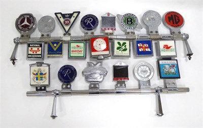 Lot 2016 - Twenty-One Car Badges, some removed from a Panther Kallista, to include Mercedes Benz Club,...