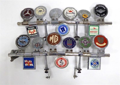 Lot 2017 - A Collection of Eighteen Car Badges, formerly fitted to a Cadillac American, and include...