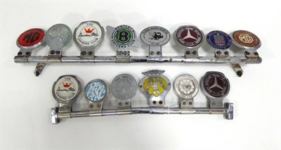 Lot 2018 - Fourteen Car Badges, some removed from a Gentry motor vehicle, to include MG Owners Club,...