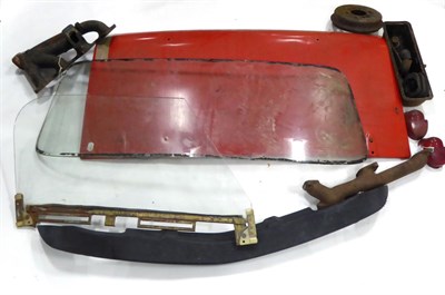 Lot 2025 - A Quantity of Triumph Spitfire Parts, briefly to include boot lid, side screens, two spoilers, rear