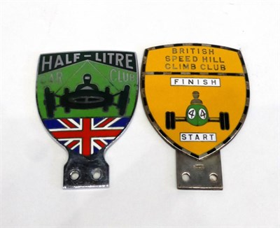 Lot 2030 - Two British Motorsport Badges By L Simpson Of London to include a rare British Speed Hill...