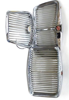 Lot 2046 - Three Vintage Chrome Radiator Grills to include MG, Wolseley and a Vanden Plas Princess...