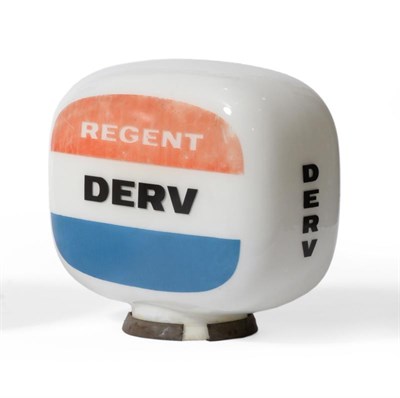 Lot 2049 - A 1950's Regent Derv Double-Sided Petrol Pump Globe, with rubber flange (slightly perished),...