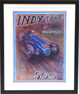 Lot 2061 - After Phil May, 20th Century Contemporary, a Giclee Poster Print, Indy 1946, Bellenger Special...