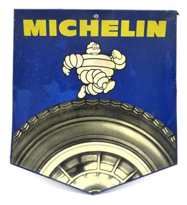 Lot 2069 - A Vintage ";Michelin"; Blue Enamel Single-Sided Advertising Sign, labelled 12/70/5S, with seven...