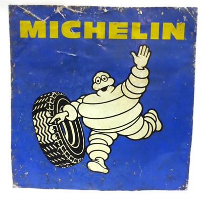 Lot 2070 - A ";Michelin"; Blue Enamel Single-Sided Advertising Sign, stamped Shankland Ltd S116 1982...