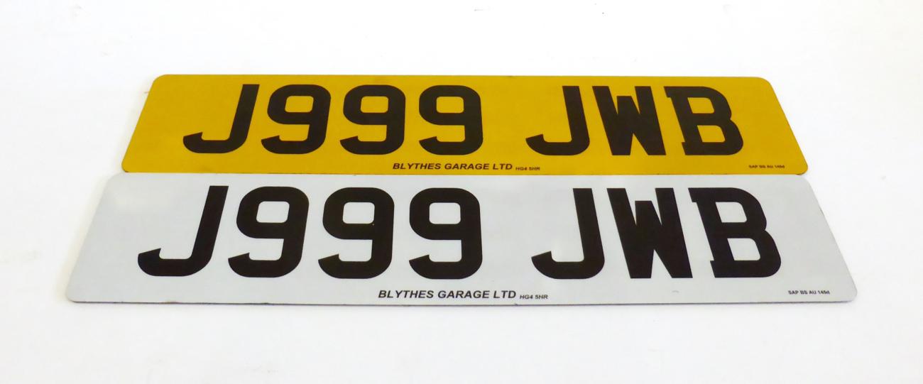 Lot 2115 - Cherished Registration J999 JWB, with retention certificate  Buyer's premium of 10% (+VAT)...