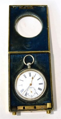 Lot 2035 - A 19th Century Brass Cased Car Dashboard Clockcase, the hinged lid stamped ";Late Russell's...