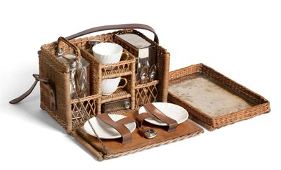 Lot 2038 - A Barrett & Sons of 63 & 64 Piccadilly, a Picnic Set, circa 1920/30, comprising two Minton...