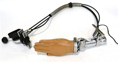 Lot 2050 - A Rare 1930s Auto Signal Device, moulded plastic illuminated hand cable operated controls, the base