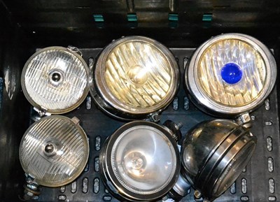 Lot 2057 - A Pair of Vintage Chrome Headlights, diameter 6";; A Pair of Vintage Notek Roadmasters...