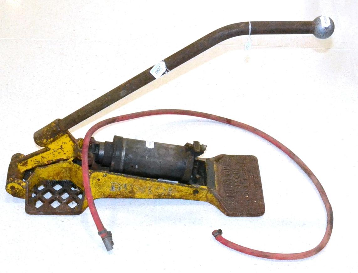 Lot 2067 - A Vintage Dunlop Minor Tyre Compressor, with brass plaque Patented in England and Abroad,...