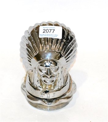 Lot 2077 - A Guy Motors Chrome Car Mascot in the form of an Indian Chief, screw cap base stamped to the...