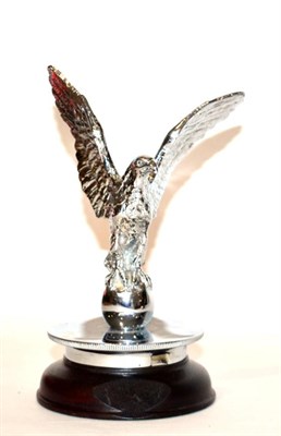Lot 2085 - A 1930s Chrome Alvis Eagle Car Mascot, with wings outstretched, mounted on radiator cap and...