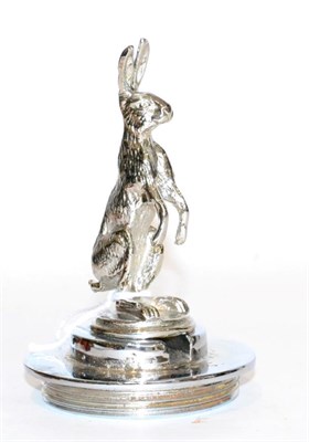 Lot 2087 - A 1920s Alvis Chrome Car Mascot in the form of a Hare, standing on its rear legs, mounted on a...