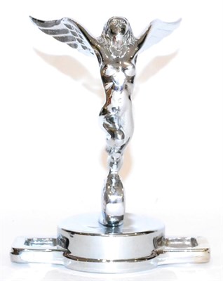 Lot 2092 - A Chrome Car Mascot from a Triumph modelled as a Nude Lady, with wings outstretched, mounted on...