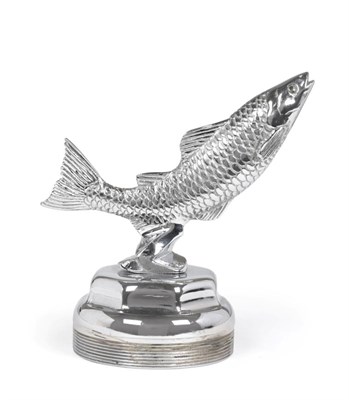 Lot 2095 - A Desmo 1930s Chrome Plated Car Mascot in the form of a Salmon, raised on a screw cap base,...