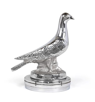 Lot 2099 - A 1930s Chrome Plated Car Mascot in the form of a Dove, standing on a circular base with...