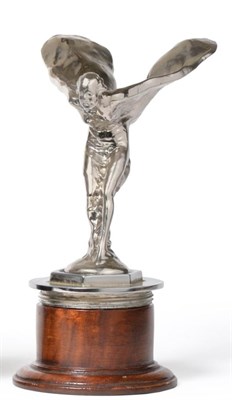 Lot 2100 - A 1920s Rolls-Royce Spirit of Ecstasy Chrome Car Mascot, the base stamped ";Charles Sykes";,...