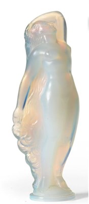 Lot 2117 - An Art Deco Sabino Opalescent Glass ";Silhouette"; Figure, moulded as a nude female with...