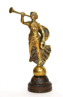 Lot 2142 - A Rare Edwardian Brass Herald of Motoring Car Mascot from an Austin Motor Car, the robed female...