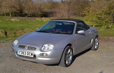 Lot 2187 - 2001 MGF 1.8l VVC Registration Number: Y383 DCW Date Of First Registration: 20/04/2001 Vin...