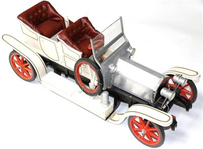 Lot 2003 - A Cream Painted Scale Model of a 1920's Motor Car, registration TL1907, aluminum bonnet and leather