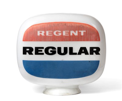 Lot 2006 - A ";Regent Regular"; Double-Sided Glass Petrol Pump Globe, 34cm diameter, diameter of neck 17cm...
