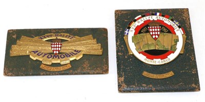 Lot 2012 - Monte-Carlo Interest: Two Gilt Metal Finishers Trophies, the XXVII Ralley 1958 with green...