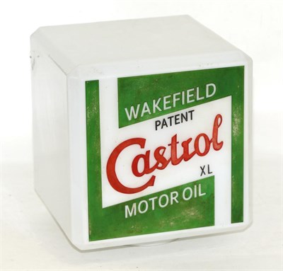 Lot 2021 - A Castrol Opaque Double Sided Globe painted in green Wakefield Patent Castrol XL Motor Oil, 20cm by