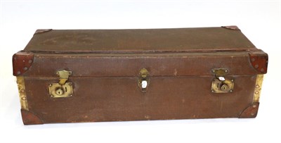 Lot 2030 - A 1920s/30s Brown Leather Car Travel Case, Marsh of King Street, Manchester, the interior case with