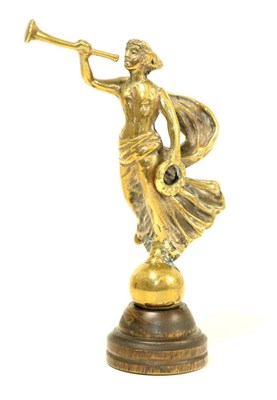 Lot 2088 - A Rare Edwardian Brass Herald of Motoring Car Mascot from an Austin Motor Car, the robed female...
