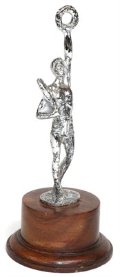 Lot 2103 - A 1930s Chrome Car Mascot Modelled as a Grecian Youth, carrying a victory laurel wreath, mounted on