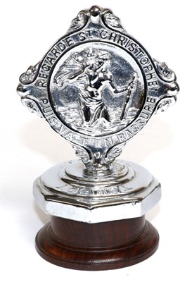 Lot 2109 - A Talbot Chrome Plated Car Mascot Modelled as St Christopher, mounted on a radiator cap twice...
