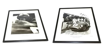 Lot 2119 - A Jarrotts Black and White Framed Photograph Stirling Moss, Roy Salvadori-Aston Martin, the RAC...