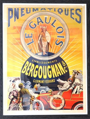 Lot 2122 - An Early 20th Century French Advertising Poster for Gaulois Tires Le Gaulois Pneumatiques, 164cm by