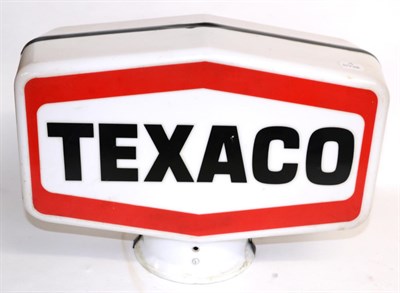 Lot 2125 - A Vintage ";Texaco"; Double-Sided Petrol Pump Globe, the base with two screws and a drill hole,...