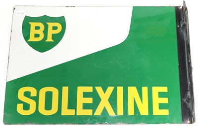 Lot 2132 - A ";BP Solexine"; Double-Sided Enamel Sign, drill holes and mounting flange, stamped ART-FRANCE...