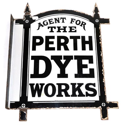 Lot 2140 - An ";Agent for P & P Campbell Dyers Perth"; Double-Sided Enamel Advertising Sign, stamped...