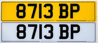 Lot 2178 - Cherished Number Plate Reg No 8713 BP, with retention certificate and photograph   Buyer's...