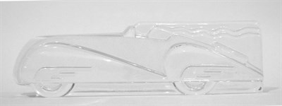 Lot 1007 - A Daum Crystal Desktop Paperweight, in the form of a 1930s stylised car, etched signature to...