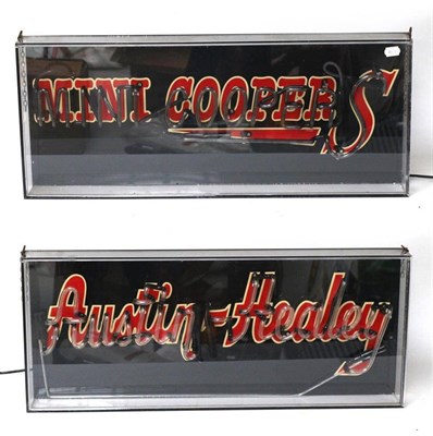 Lot 1041 - An Austin Healey Illuminated Neon Advertising Sign, with plastic case and suspension hooks,...