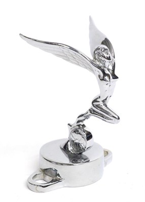 Lot 1083 - A 1930s Chrome Car Mascot from a Triumph Gloria, modelled as a stylised nude female, mounted on...